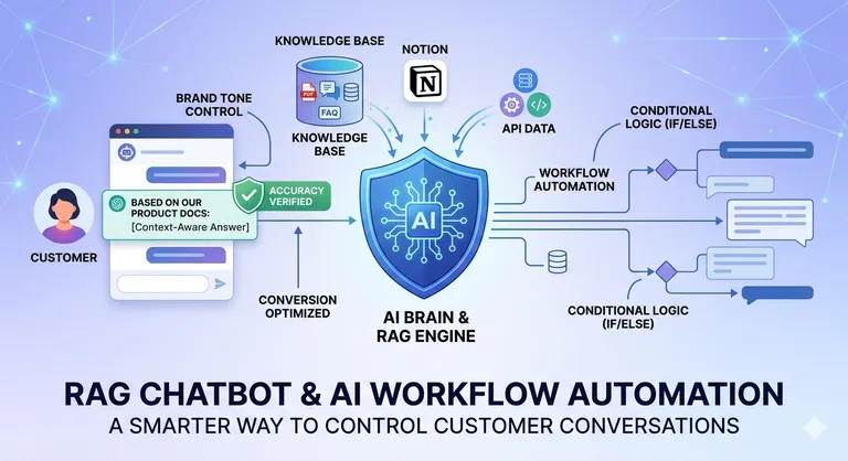 RAG Chatbot & AI Workflow Automation: Take Full Control of Customer Conversations