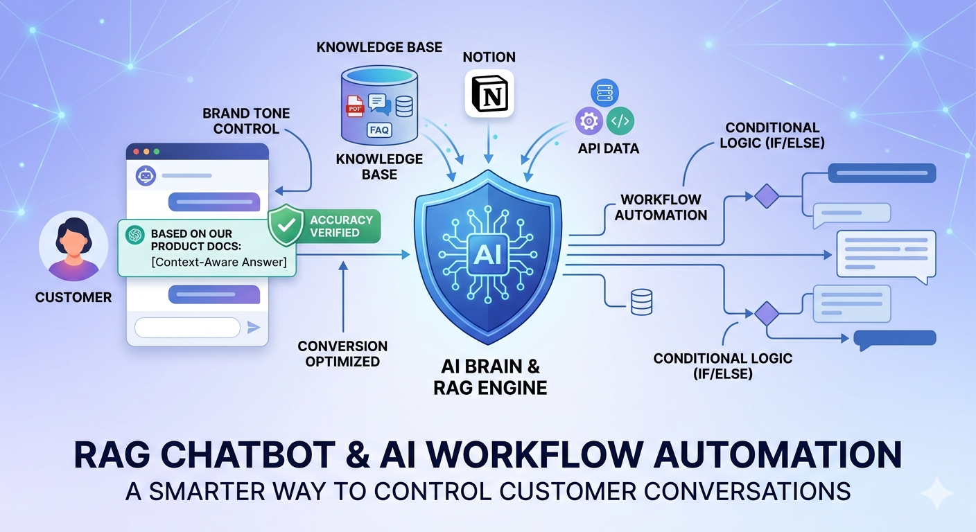 RAG Chatbot & AI Workflow Automation: Take Full Control of Customer Conversations